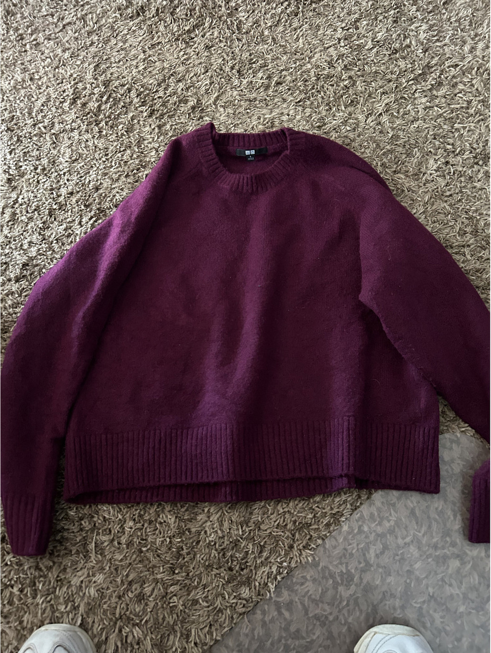 Uniqlo Women's Burgundy Pullover Sweater Large